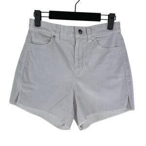 NWT Aerie Corduroy Cutoff Frayed Hem Shorts XS Light Grey Elastic Back Preppy